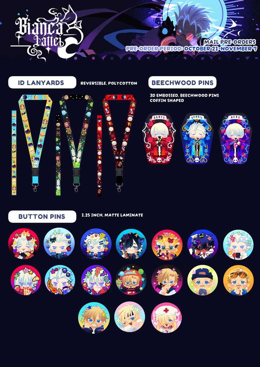 biancalattei's tweet photo. [RTs🌟]
Shop + Giveaway is live! 🦭 
💫win 80$ worth of merch by joining the giveaway! 

📅Pre-order period:  October 21-Nov 7
💙trigun, devil may cry, project hail mary, witch hat atelier
🌐international + local orders

(1/2)
shop link and mechanics on this thread below! https://t.co/FlQ690NF85