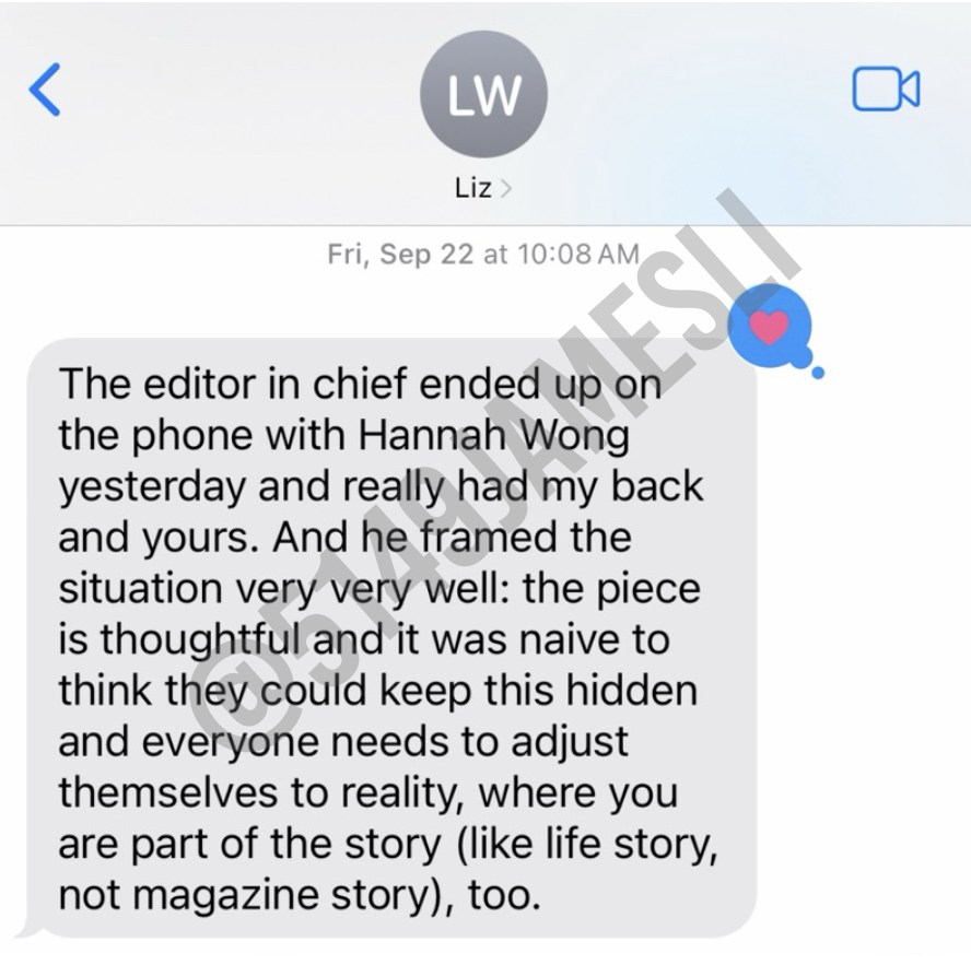 5149jamesli's tweet photo. 🚨 The allegation that Sam Altman and OpenAI tried to squash any mention of his sister Annie from his @NYMag profile has now also been corroborated by Elizabeth Weil herself:

"It was naive to think they could keep this hidden and everyone needs to adjust themselves to reality." https://t.co/7ApzRgbDl5