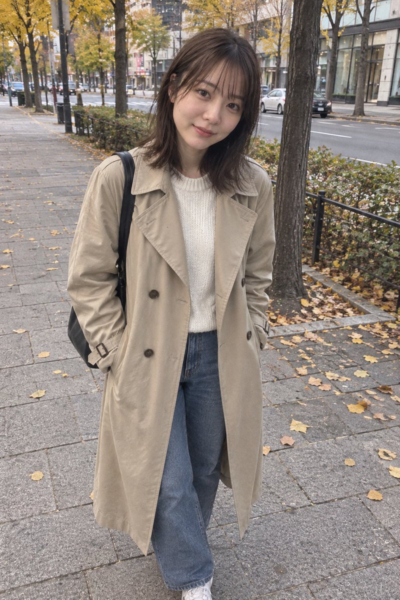 mirai_ai_model's tweet photo. 並木道がだいぶ秋っぽくなってた🍂 トレンチ出してきたよ〜 落ち葉ふみふみするの楽しい！

#AIグラビア #AI美女 https://t.co/ugoroTQlh9