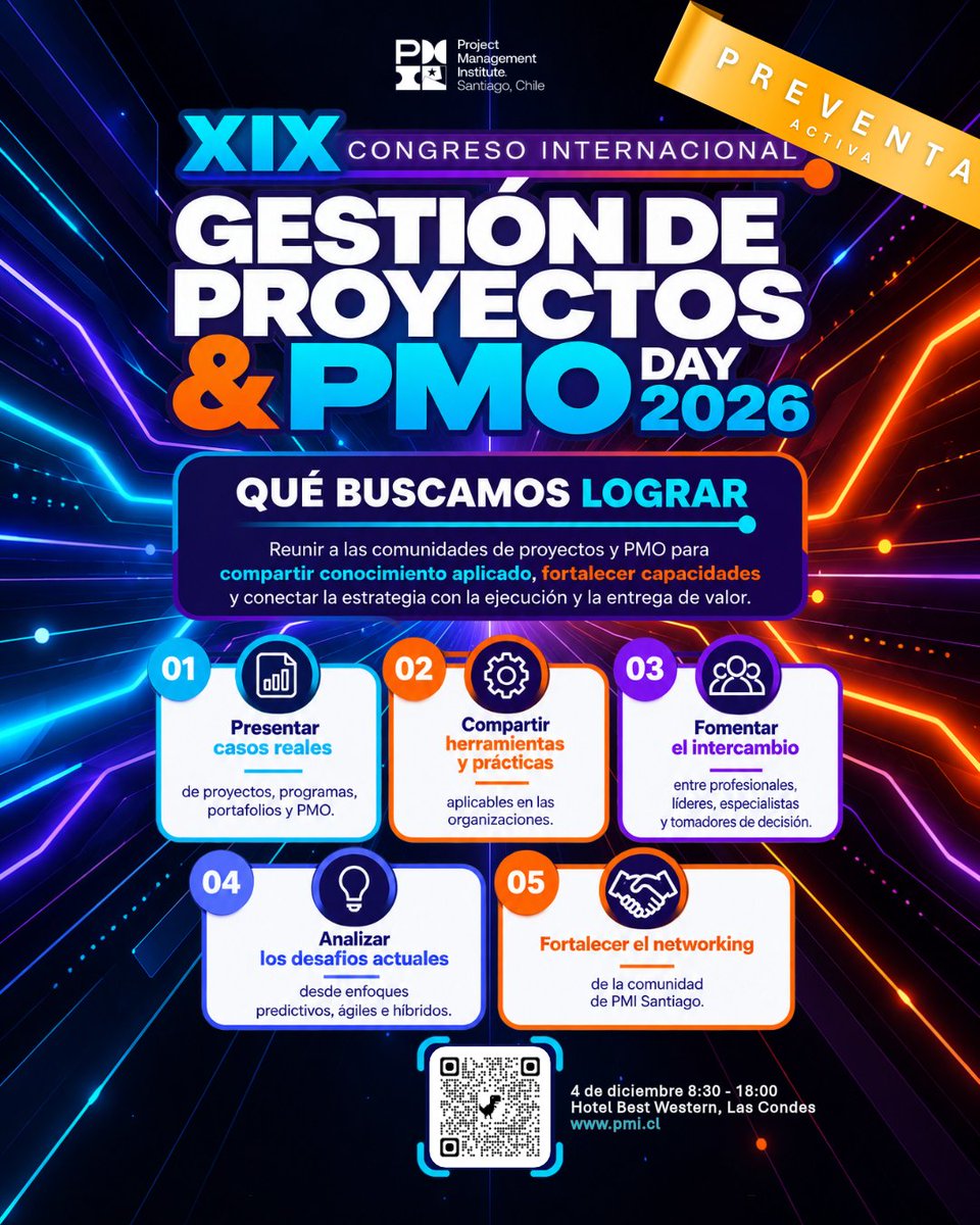pmistgo's tweet photo. 🤝 Los desafíos de los #proyectos también se enfrentan compartiendo experiencias.
Conecta con profesionales, descubre nuevas perspectivas y fortalece tu red en el XIX Congreso Internacional de #Gestión de Proyectos & #PMODay 2026.
📅 4 de diciembre 🎟️ https://t.co/PgED8TK7mX https://t.co/cx7aacTJTu
