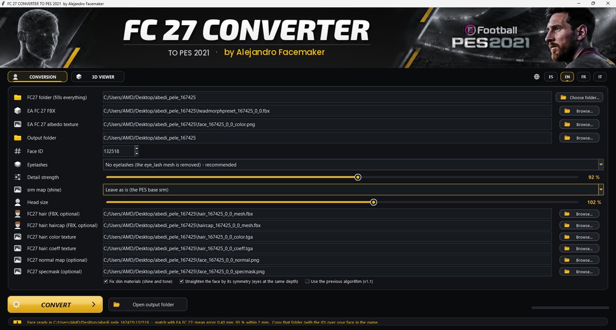 facemakerpp's tweet photo. 🚀 FC27 TO PES 2021 CONVERTER v1.1 NEW UPDATE!

🔥 Dark skin textures have been significantly improved!

✅ Reduced excessive skin shine
✅ Fixed unrealistic skin tones
✅ More natural, accurate skin colors
✅ Skin tones now closely match PES 2021's original look!

#PES2021 #FC27 https://t.co/etlKNBbBTl