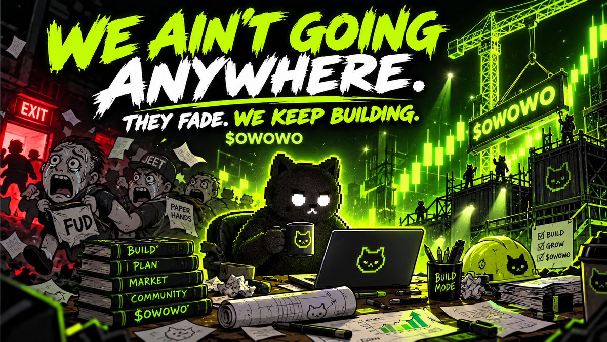 OWOCATRH's tweet photo. We ain’t going anywhere.
They fade. We keep building. 🐈‍⬛🟢

$OWOWO https://t.co/qPP13Iedq1