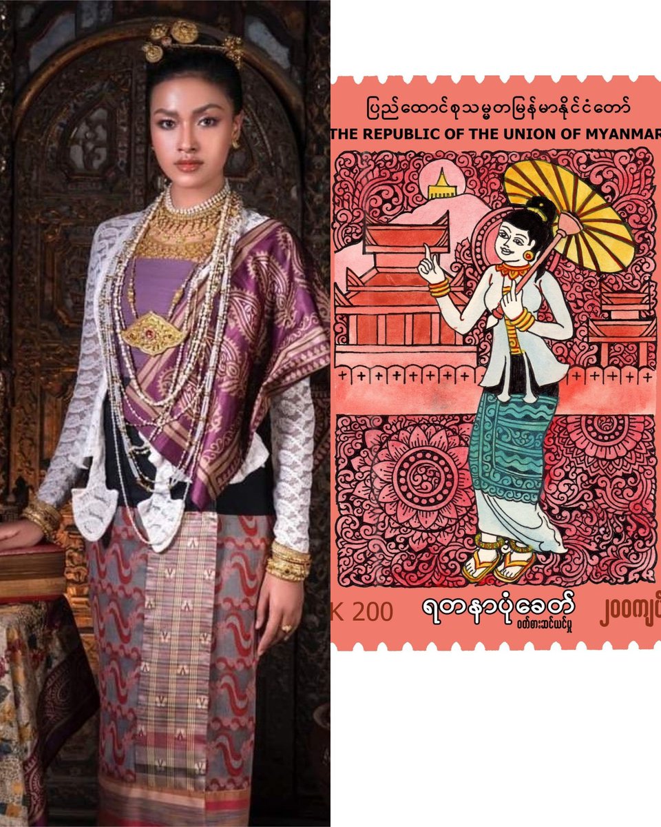 Julyueg's tweet photo. We can love Thai BL actors and still stand up for Myanmar’s heritage. These traditional clothes are part of our history and identity. We ask the production team to acknowledge their origins and avoid misrepresenting Myanmar culture. 

#MyanmarTraditionalCostume 
#ScarletHeartTH https://t.co/8tnUpH25tV