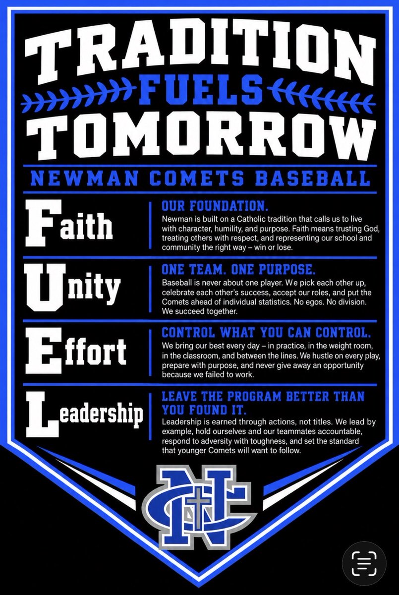 comets_baseball's tweet photo. There may be changes but nothing will change what Kenny has built over the past several years. Our goal is to continue to prove what our program is about. This is the standard that Newman Baseball will strive for. https://t.co/htwla4ISLs