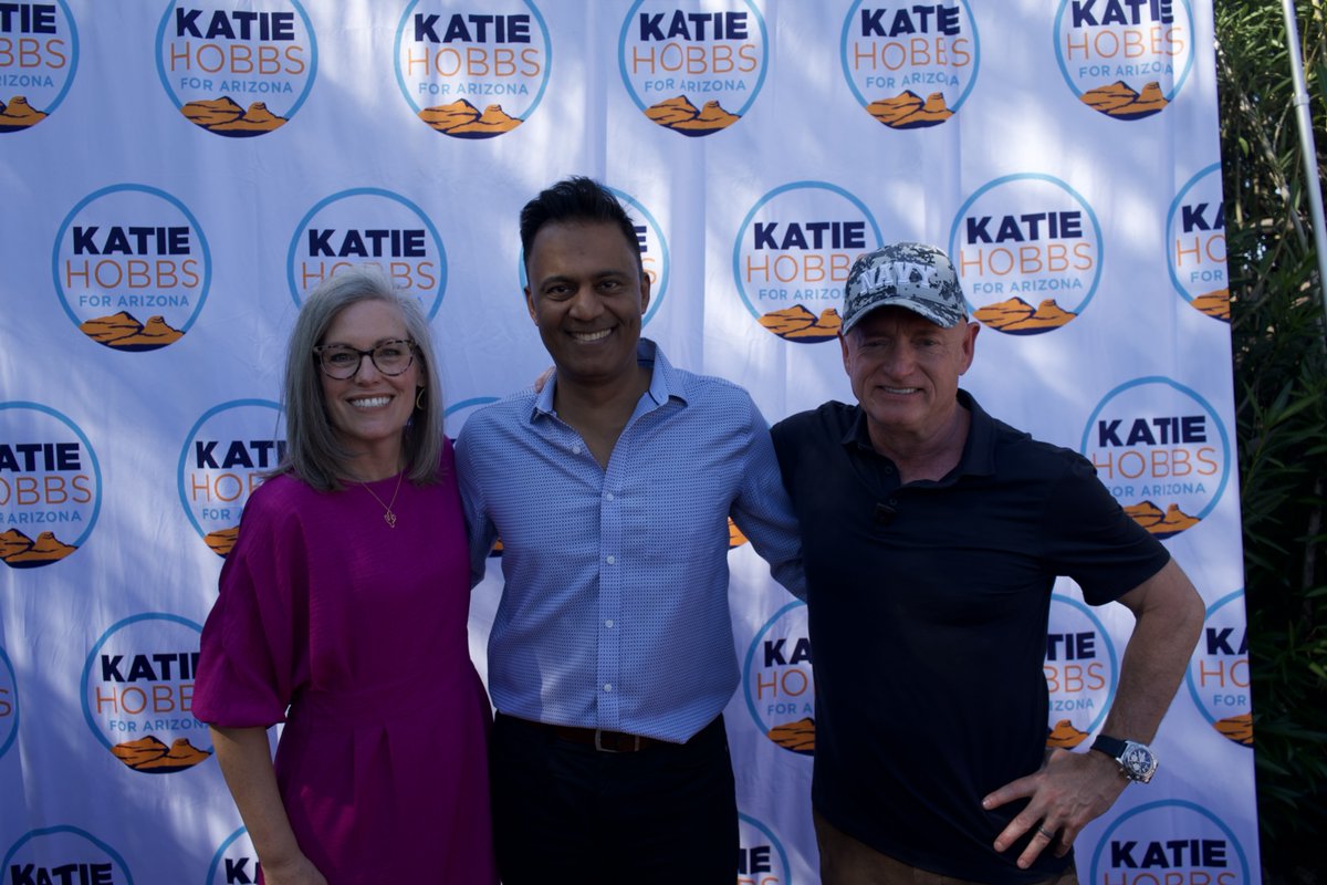 CaptMarkKelly's tweet photo. Voters in LD2 have the chance to elect Democratic leaders who know firsthand how cuts to education and healthcare have hurt Arizona families and will fight like hell to fix it. This morning, I joined them to get out the vote! 🗳️ https://t.co/eUovfBKQkm