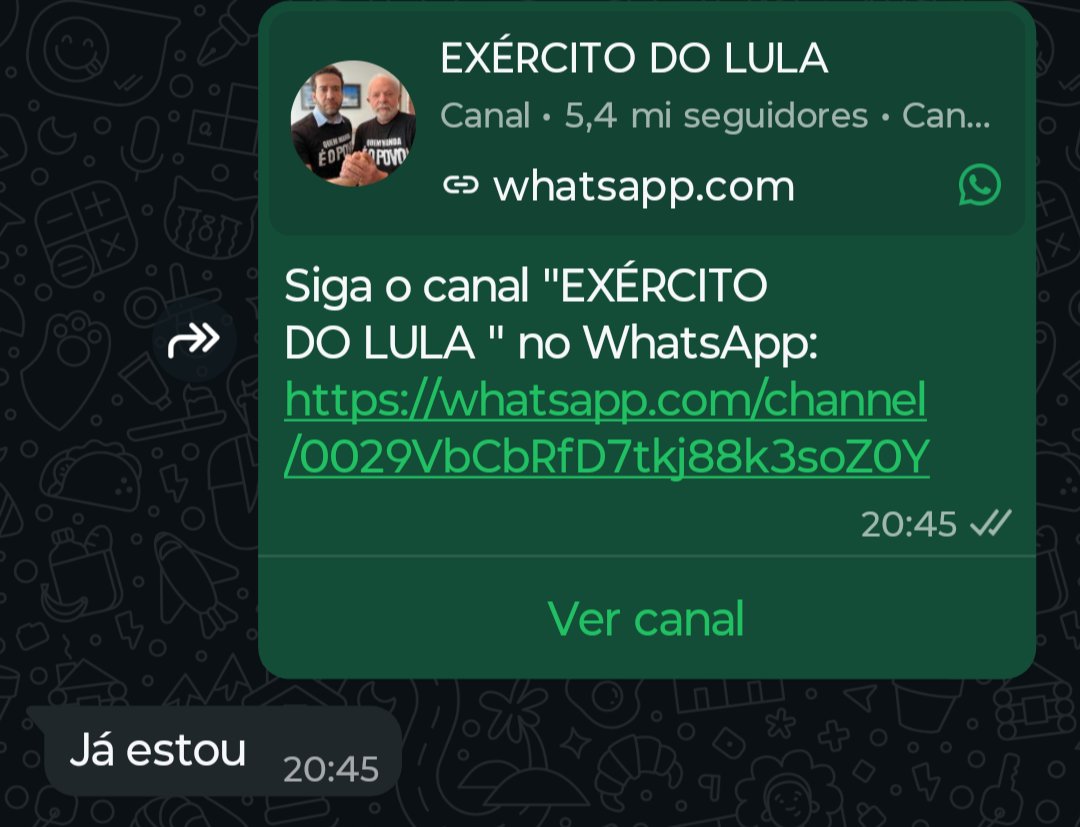 oiemare's tweet photo. fui compartilhar o canal do exército do lula com a minha mãe https://t.co/fHgjx2PZzI
