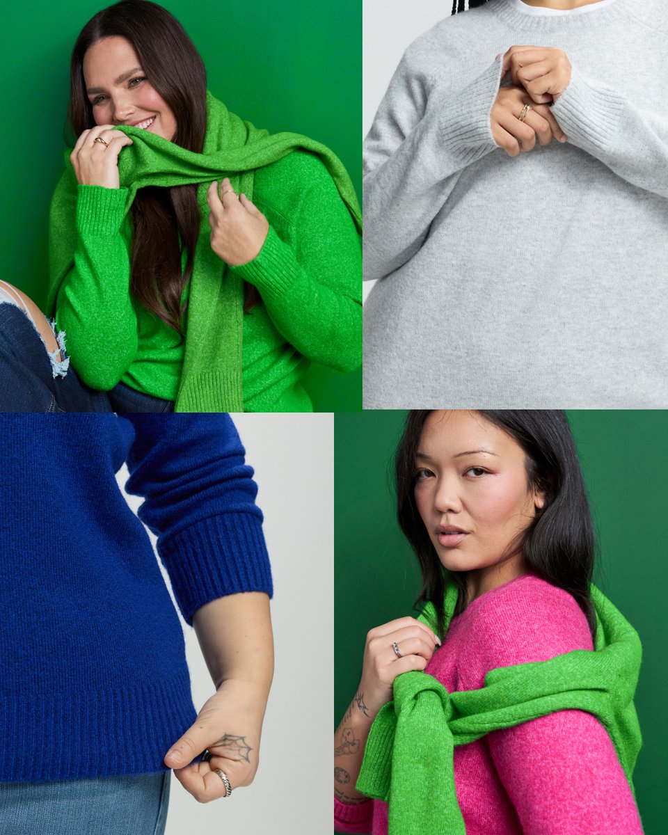 Torrid's tweet photo. Bright and cozy new sweaters for your holiday adventures 💚💓 Shop now: https://t.co/TuTEJjRtW3 https://t.co/dIygVv0Glr