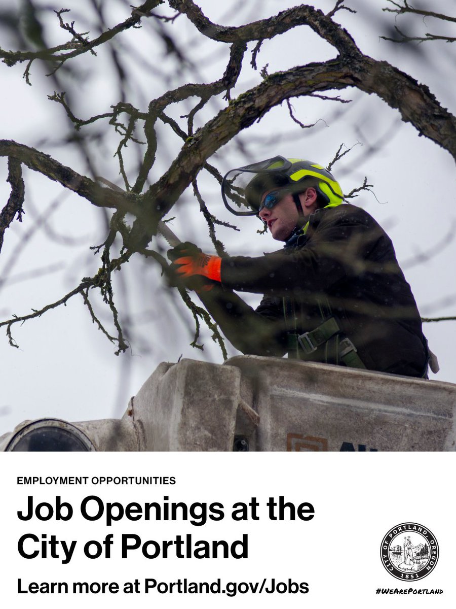 PortlandGov's tweet photo. Looking for work that makes a difference in your community? The City of Portland is hiring for jobs across a wide range of fields and career paths.

When you join the City, you help serve our community, strengthen public trust and make Portland a more equitable and livable place. We’re committed to equitable service delivery and to creating a workplace where employees feel valued, safe and supported. 

Explore current job openings and learn more at https://t.co/qa6I0kmKVA.

#Portland #Jobs #pdxJobs #WeArePortland