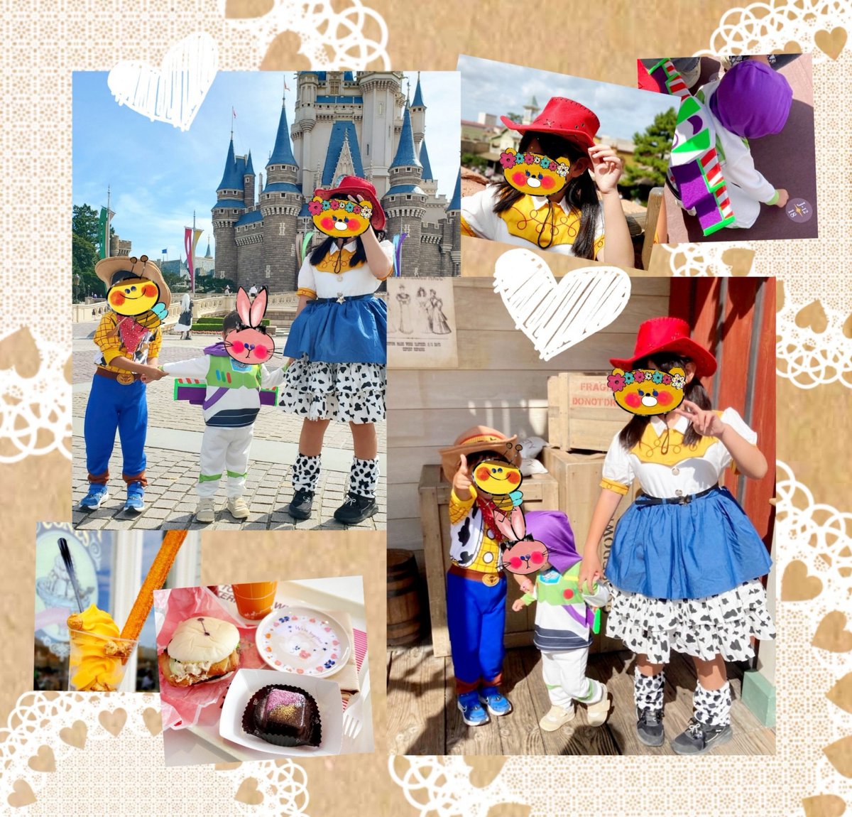 ayanachana's tweet photo. 久々のディズニー🏰🎃

甥っ子も一緒だしみんなでトイストーリーで合わせたよ！可愛すぎんか！？
初めての子供２人連れてのインパでわっちゃわちゃだったけどこの姿が見れただけで大満足❤フリグリでウッディとジェシーにも挨拶できて大興奮✨

閉園ギリギリまで遊び倒して最後疲れすぎて記憶ない😂 https://t.co/d5FCpHtDug