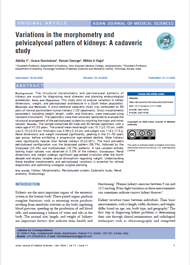 arun732003's tweet photo. #AJMS #Openaccess #DOAJ #CABAbstracts #EBSCO #NLMCatalogue #NepMedRepository #WorldCat #EMBASE #KidneyMorphometry #PelvicalycealPattern #CadavericStudy #AnatomyResearch #RenalVariations #MorphometricAnalysis #UrologyResearch #MedicalEducation #ClinicalAnatomy #AnatomicalVariation https://t.co/SGbqKcZxO7
