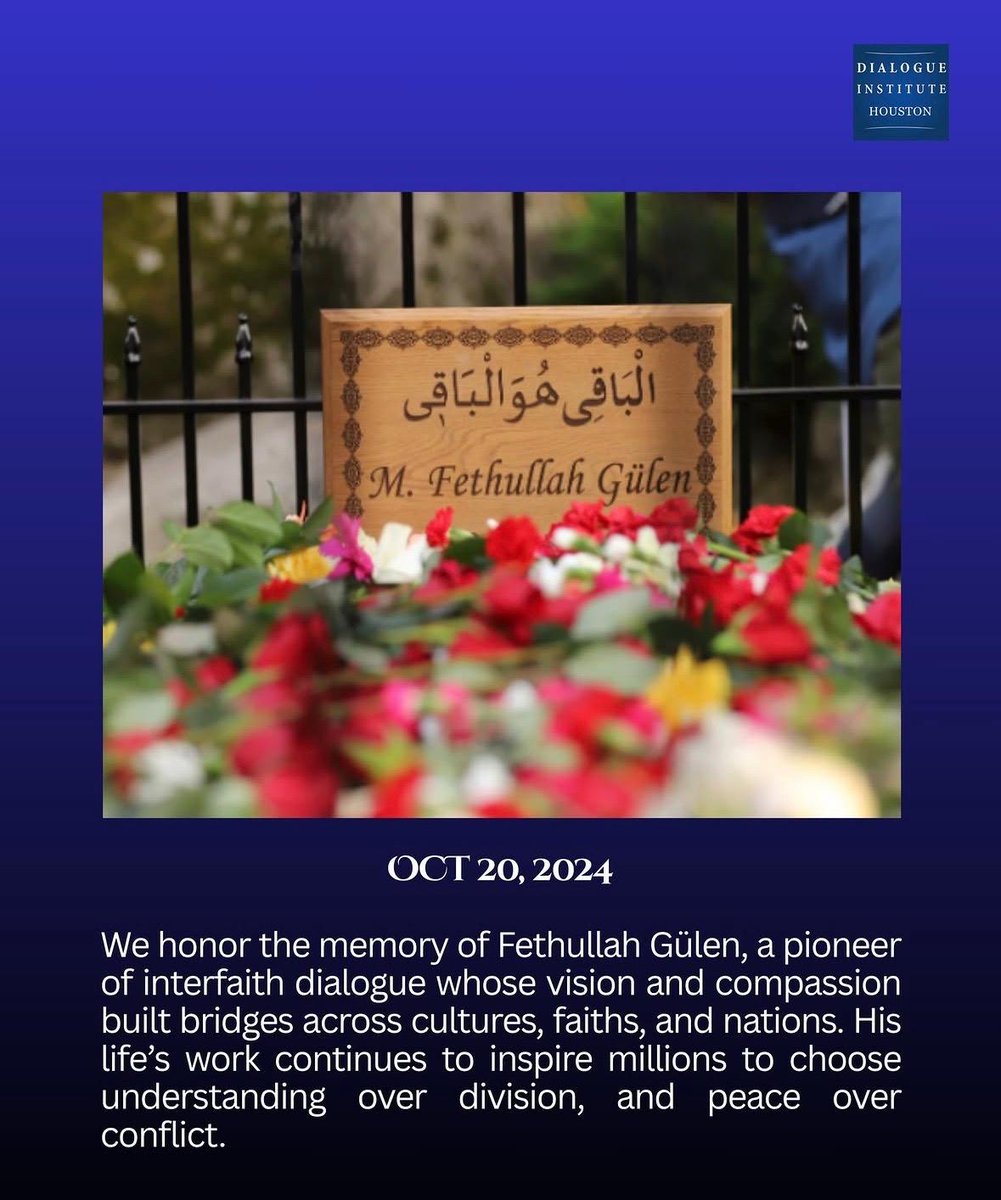 dialoguehtx's tweet photo. In Loving Memory of Fethullah Gülen 🕊️
On the anniversary of his passing, we remember Fethullah Gülen with deep respect, heartfelt gratitude, and prayers.
With respect, love, and prayers. 🤍
#FethullahGülen #InLovingMemory #InMemoriam #InterfaithDialogue
#HizmetCares https://t.co/5QZj2rG4dW
