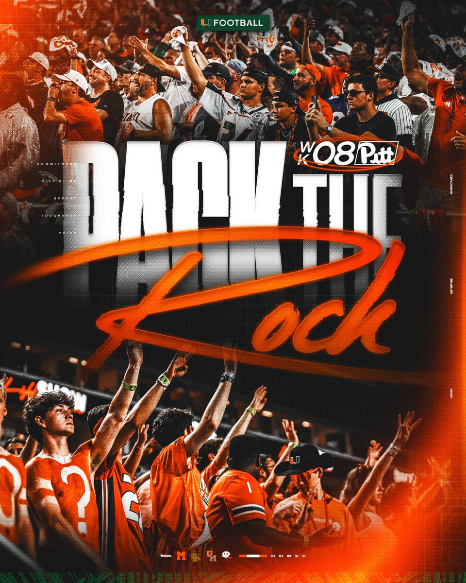 CanesFootball's tweet photo. WE NEED ALL OF CANES FAMILY TO PACK THE ROCK! 🙌

GET THERE EARLY AND BE LOUD! 🚨

Tickets: https://t.co/vmKAXm1tCW https://t.co/TpOAEeTVoj