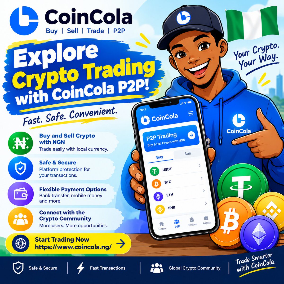 0xhassern's tweet photo. Ready to explore crypto trading? Meet CoinCola P2P!
Buy and sell crypto with NGN. Explore flexible payment options. Connect with the crypto community.
Your crypto journey, your way! 🔥
#CoinColaP2P
#CoinColaGiftcard https://t.co/VlDEHRNpaS