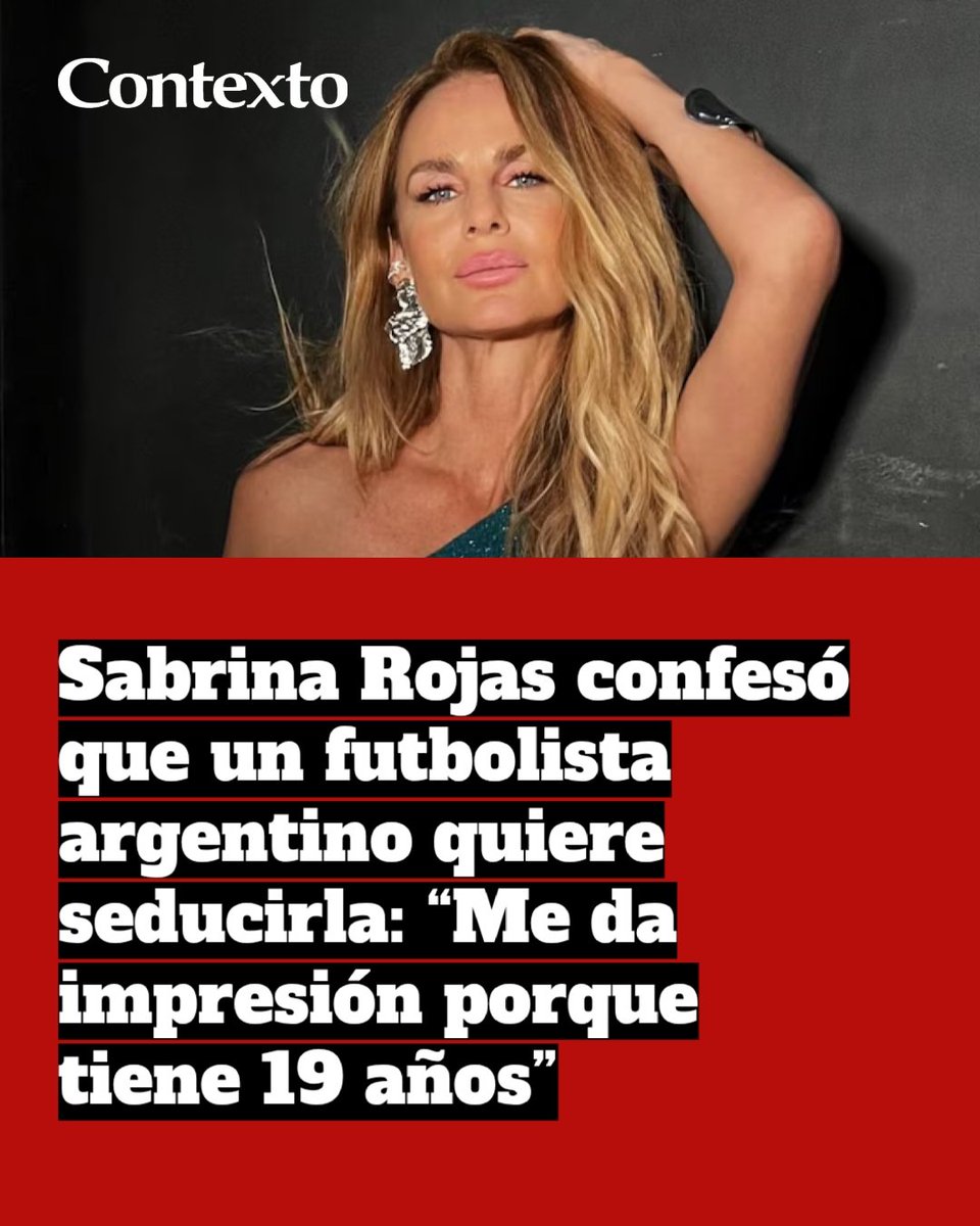 contextocomar's tweet photo. Sabrina Rojas reveló que un futbolista argentino de 19 años, que reside y juega en el exterior, le escribe por Instagram e insiste en conocerla cuando viaja a la Argentina. La conductora contó en All Access, el ciclo de DGO Stream, que respondió algunos mensajes, pero descartó la posibilidad de un encuentro por la diferencia de edad.

“Yo soy mucho más grande y me da impresión porque tiene 19 años”, expresó Rojas durante la charla con la ex Gran Hermano Luana Fernández y el influencer Ramiro Bilbao.

https://t.co/CI3jAf6qDQ