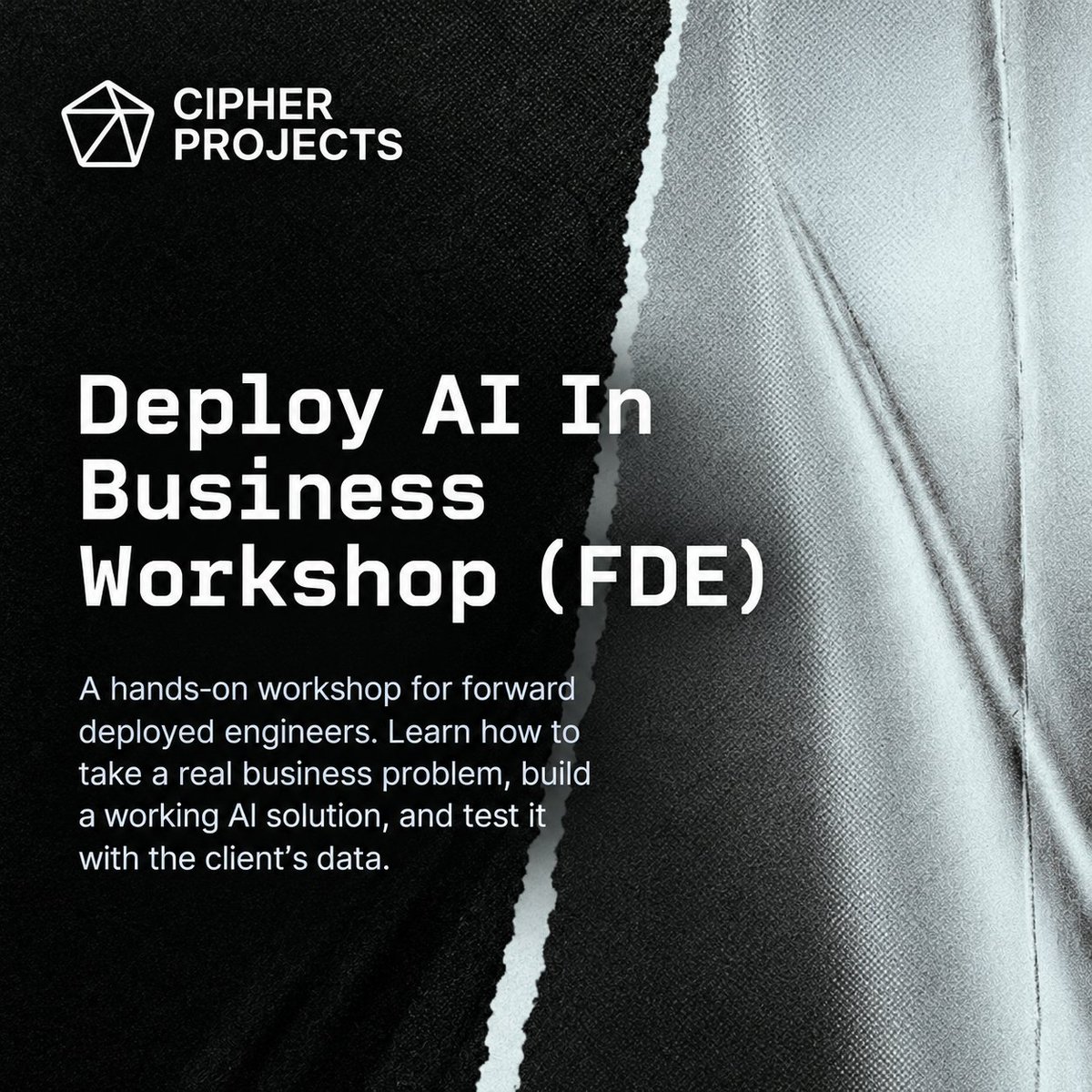 cipherprojects's tweet photo. Saturday 31st Oct // Ho Chi Minh City 🥥     

Workshop focussed on adapting the strategies and frameworks used by enterprise FDE teams and applying them to helping small to medium business deploy AI.

 10-12am @ HOFF Specialty, Vo Thi Sau https://t.co/mwfhFfooyY