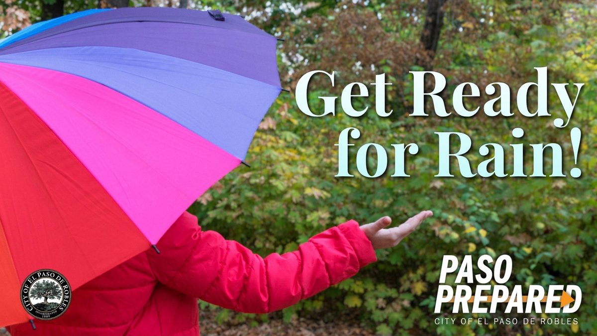 PRCity's tweet photo. The weather roller coaster continues this week with rain. @NWSLosAngeles predicts a quarter to half-inch starting early Wednesday. Take this as a sign to become #PasoPrepared -- sign up for Countywide weather alerts and find out more at https://t.co/JsiVqznGyt. https://t.co/KegbVzwawx