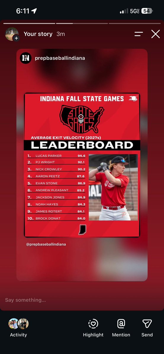 PJ_Wright4's tweet photo. 𝗜𝗡𝗗𝗜𝗔𝗡𝗔 𝗙𝗔𝗟𝗟 𝗦𝗧𝗔𝗧𝗘 𝗚𝗔𝗠𝗘𝗦

Top Exit Velocity, Avg Exit Velocity, and Top Distances from 𝟮𝟬𝟮𝟳𝘀 at the 5th annual #INFSG26 🔥 

🔗 https://t.co/m4ySDu9w7X https://t.co/bi7VXgPZLL