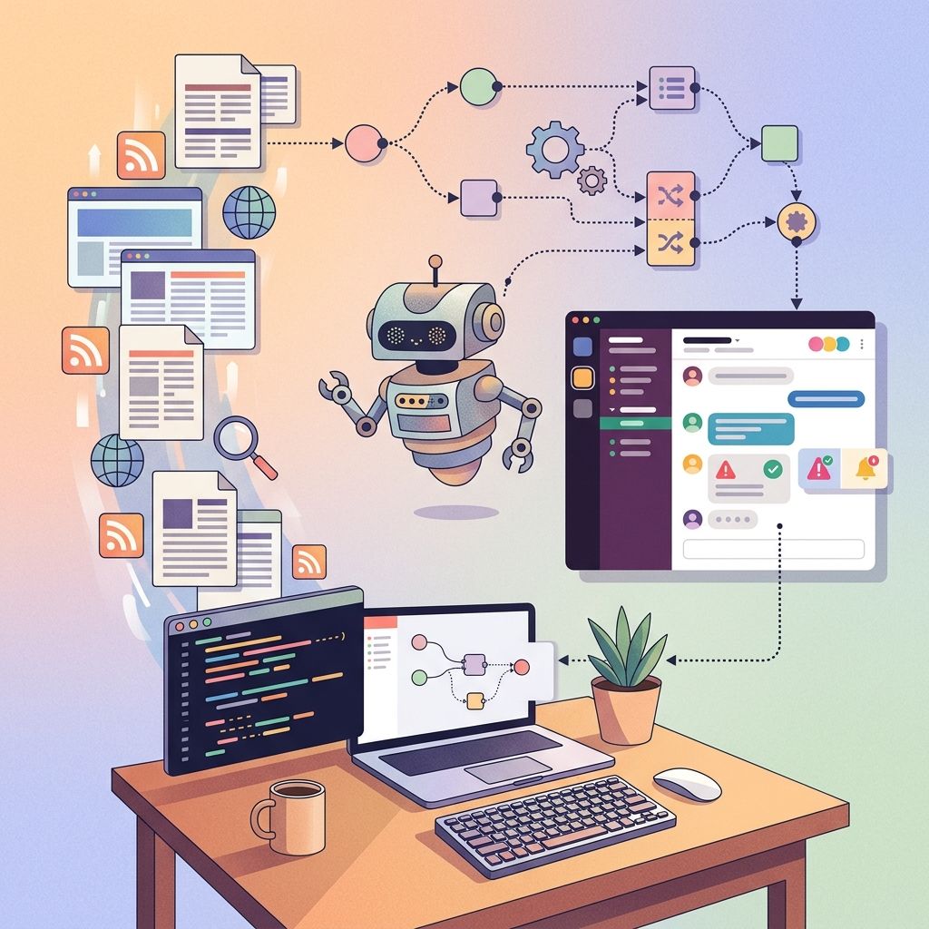 AiPillarHub's tweet photo. Tired of tracking competitor updates by hand every morning? An n8n workflow pulls daily articles from Google News, filters out duplicates, and sends new industry coverage straight to Slack for about $1.50 per month.

Visit Link In Bio

#n8n #Slack #Automation #TechTools https://t.co/ff03psaHm7