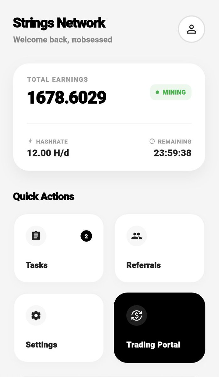 Tokenized99's tweet photo. Day 49 mining #StringsNetwork ⛏️ 

Devs: based in US 🇺🇸
Max Supply: only 1 Billion 
Age: only 1 month and 10 days old
NO Ads ☺️

We are so early! 🔥
Download Strings Network on Google Play or App Store. Sign up and please use my code:
πobsessed

Retweet ❤️ https://t.co/yZoH0bQBF6