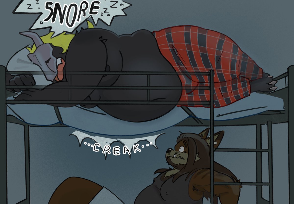 dreykodrak's tweet photo. I got the upper bed, he can't complain. Ah... nothing better than sleeping with a full belly after a buffet~

An incredible gift that my gnoll @brown_woofers gave me! done by @JamiePhut ♥
Thank you so much!! 

#fat #gainer #belly #furry https://t.co/WAghxWr9B2