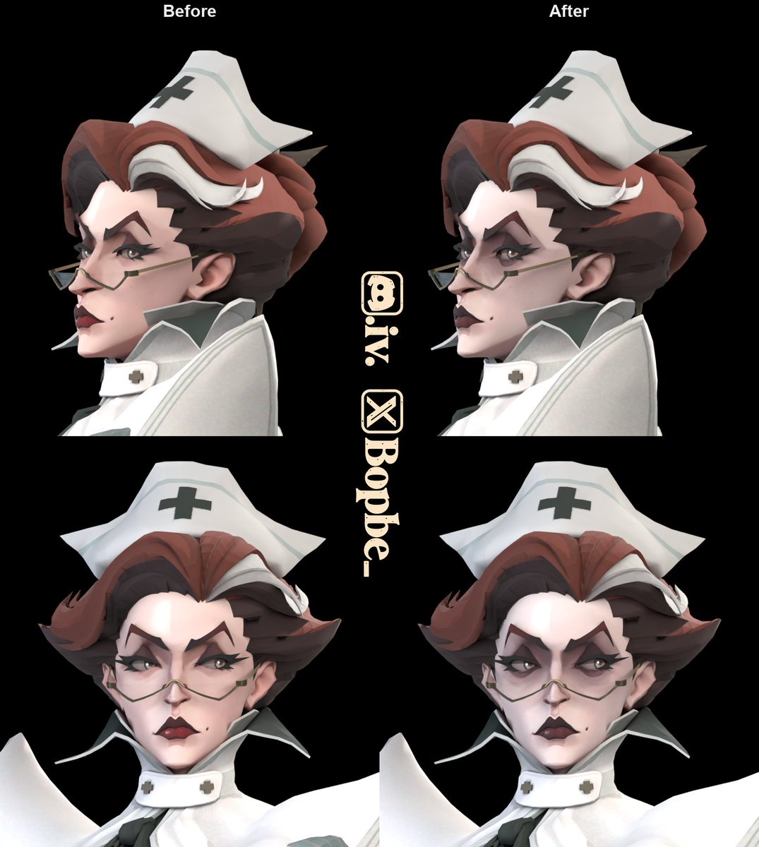 Bopbe_'s tweet photo. Yoshi listened and did some changes to #nurseharrow you guys won! The eyebags are back!!!

#deadlock https://t.co/shlHdI4lQV