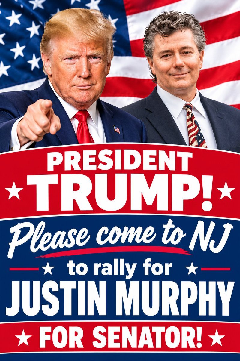 ArcherNightfall's tweet photo. Dear @POTUS I know it's a long shot but I think you could make all the difference in New Jersey for Senate Candidate "FINISH IT" Justin Murphy @JerseyJustinUSA 

The Garden State is calling for you Mr. President Trump! https://t.co/Fx53Pf5kcH