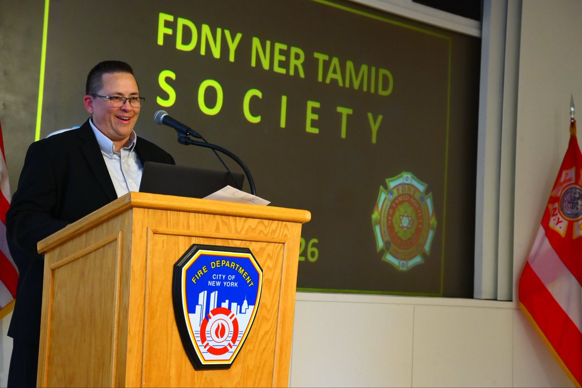 FDNY's tweet photo. The FDNY proudly celebrated the 100th anniversary of the FDNY Ner Tamid Society on Tuesday at FDNY Headquarters in Brooklyn.

The event brought together members and supporters to honor a century of service and dedication to the Department and the communities we serve.

Congratulations to the Ner Tamid Society on this historic milestone and 100 years of preserving a proud legacy within the FDNY!