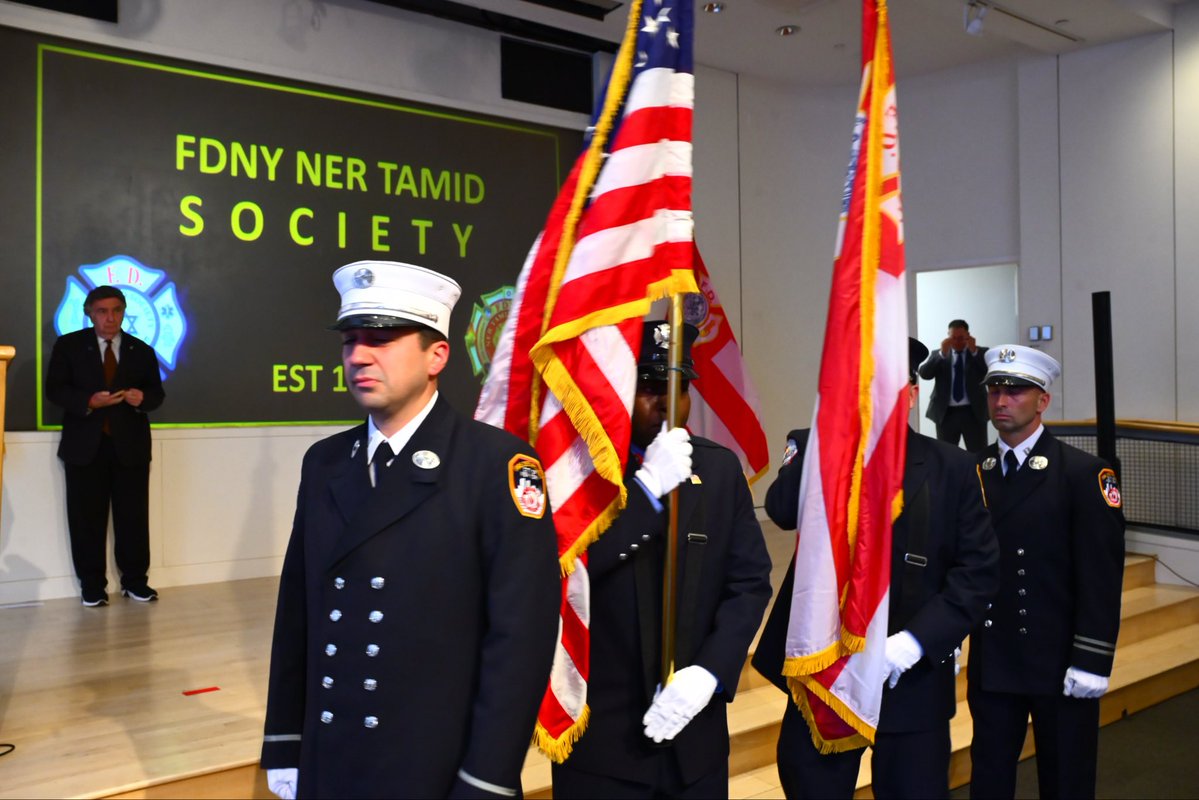 FDNY's tweet photo. The FDNY proudly celebrated the 100th anniversary of the FDNY Ner Tamid Society on Tuesday at FDNY Headquarters in Brooklyn.

The event brought together members and supporters to honor a century of service and dedication to the Department and the communities we serve.

Congratulations to the Ner Tamid Society on this historic milestone and 100 years of preserving a proud legacy within the FDNY!