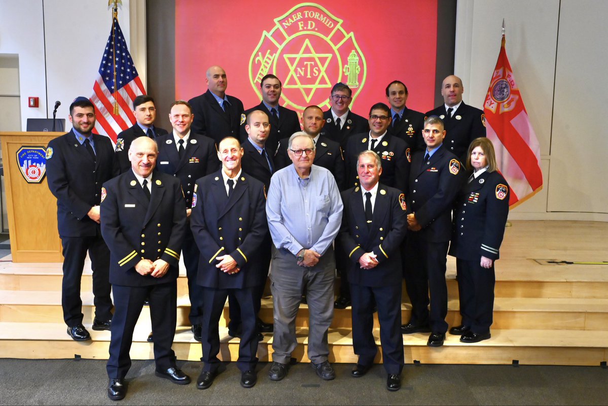 FDNY's tweet photo. The FDNY proudly celebrated the 100th anniversary of the FDNY Ner Tamid Society on Tuesday at FDNY Headquarters in Brooklyn.

The event brought together members and supporters to honor a century of service and dedication to the Department and the communities we serve.

Congratulations to the Ner Tamid Society on this historic milestone and 100 years of preserving a proud legacy within the FDNY!