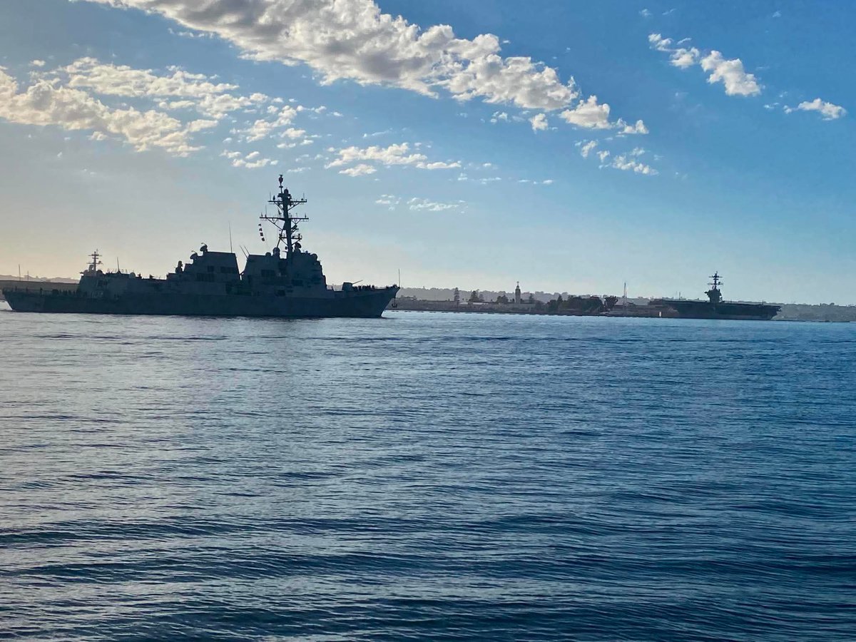 WarshipCam's tweet photo. USS Ted Stevens (DDG 128) Arleigh Burke-class Flight III guided missile destroyer leaving San Diego - October 20, 2026    SRC: FB- Sean Timothy https://t.co/PhoJ8yNknj