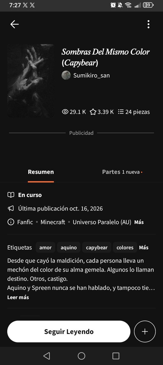 Tengo_sueni0's tweet photo. Bueno diría que estos 4 son los que más me han gustado hasta ahora en Wattpad

En Ao3 tengo este, pero se que en Wattpad tmb estaba creo: https://t.co/8PL3fNPUIS

El tema es que muchos fics no han empezado como tal, así que aún no puedo dar una opinión buena de ellos– https://t.co/dCxenoX8TH