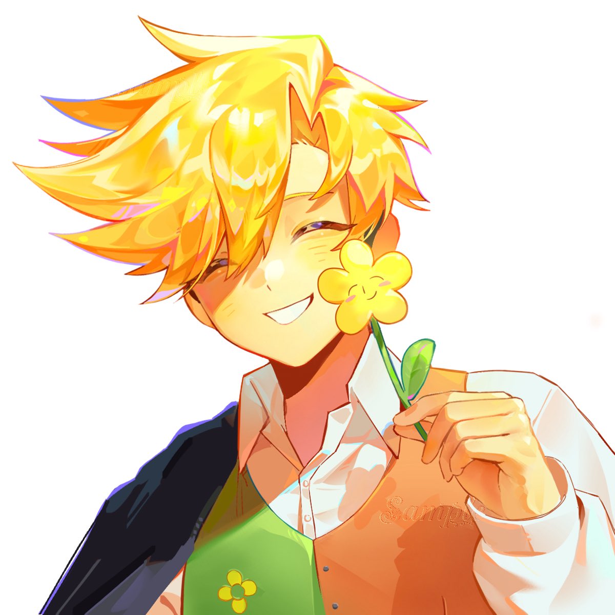 cc2_heng's tweet photo. 朋友给我画的flowery 
#flowery #deltarune https://t.co/UXTUK33OMB
