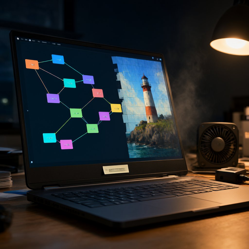 JoePro's tweet photo. @MizoChris My ComfyUI art all renders on a 16GB 5080. For games 16GB is fine. For local image and video models, the extra 8GB is the whole reason to wait for Q1. https://t.co/r63vtP98jK