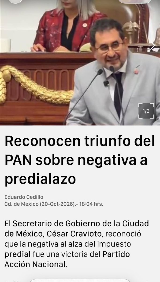 luisag_urena's tweet photo. Quiero agradecer el reconocimiento que hace el Secretario @craviotocesar a @PAN_CDMX por haber hecho del conocimiento de l@s capitalin@s los peligros que implica el Programa de la @SEDATU_mx para el PREDIALAZO.

Me atrevo a pensar que gracias a nuestras denuncias, hasta su gobierno y los diputados de Morena se enteraron. 
De nada, Secretario. ✌🏽
