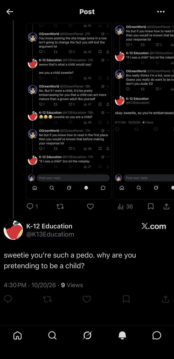 OGreenPlanet's tweet photo. @somethingidk654 @K13Educatiom Bro is fucking livid with me lol. Bro is making excuses and lies lol I cannot believe this shit lol. I legit look away for a couple minutes and come back to this lol. God I’m actually dying of laughter https://t.co/3AjP9rkoA0