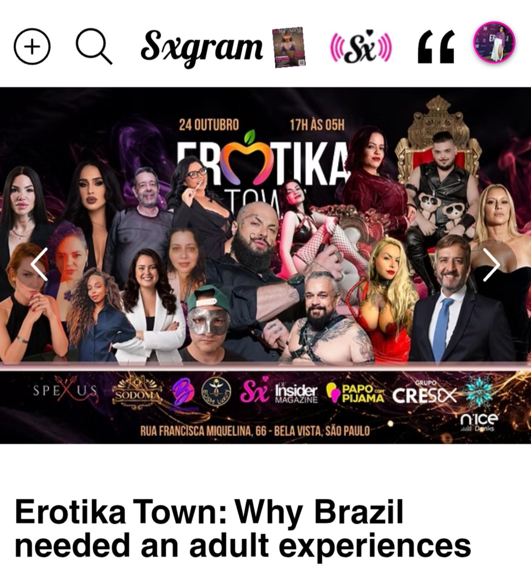 erotikatown_b's tweet photo. Just read: "Erotika Town: Why Brazil needed an adult experiences: And why it left traditional trade shows behind"

https://t.co/NH2LZsqjAM

#CreatorEconomy #Sxgram @OfficialSxgram https://t.co/MwVlPwxN9N