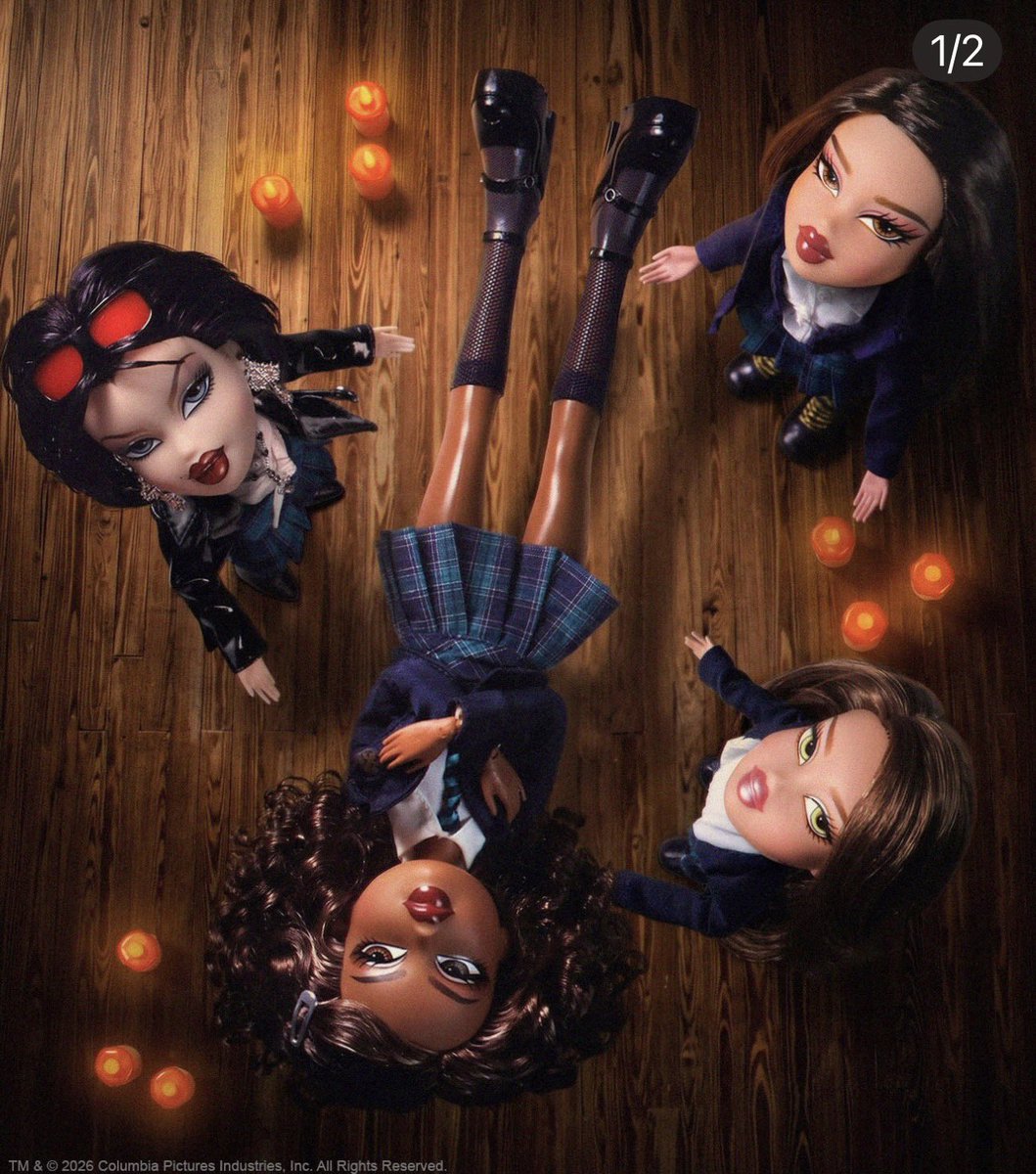 RachelTrue's tweet photo. Bratz sending influencers The Craft dolls, but not sending the cast a set is very 2026 😂💀 

Also I wish my legs were that long 🧐 https://t.co/3OTwZeLyzy