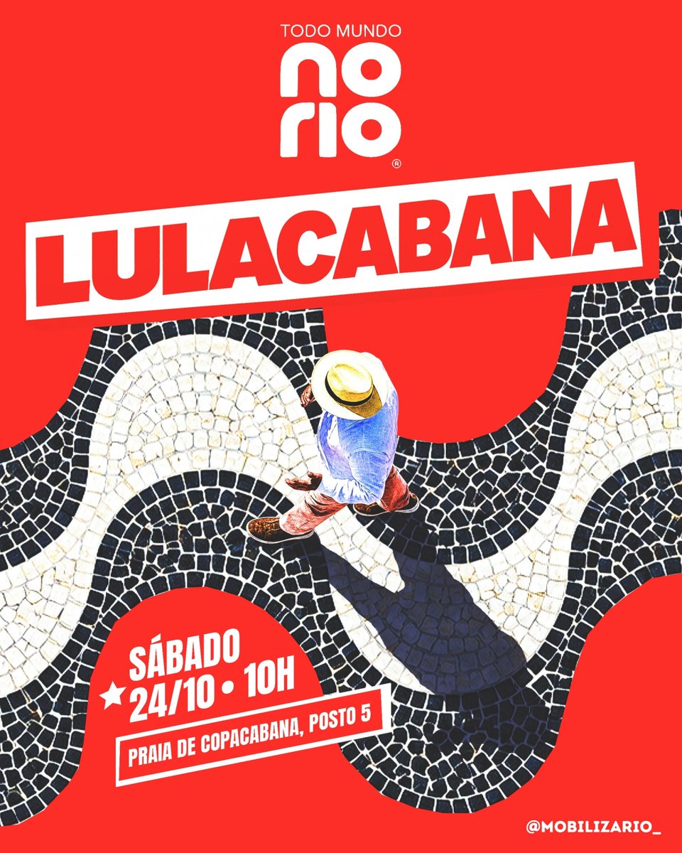 iMobilizando's tweet photo. Eis quem vai quebrar o recorde de público do Gagacabana.

Luiz Inácio Lula da Silva. 

📍Praia de Copacabana, posto 5.

📆 24/10 (sábado).

🕙 10h.

Não perca. ⭐ https://t.co/L4YIfSLcV6