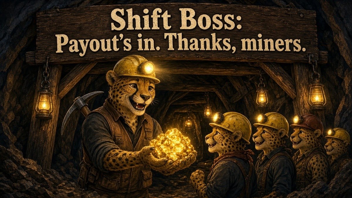 Kore_Miner's tweet photo. Nightly payout's in. ⛏️ Earned KORE went out to the crew after tonight's close. The shaft is still resting while we wait on Keeta, and you'll hear what we hear, here first. Thanks for sticking with us. https://t.co/c5GKdghTqT