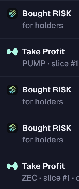 maxriskmaxrari's tweet photo. we hit more profits on both ZEC and PUMP longs

this resulted in RISK buys

RISK pays RISK 

why?

1. all RISK buys result in RARI buys (study custom pairs)
2. RISK holders are max RISK so they should all 3,3 their RISK rewards (supply flows into diamond hands) https://t.co/AZiv1yNLc5