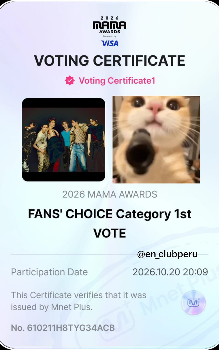 En_clubPeru's tweet photo. [VOTACIÓN ACTIVA] 🗳️ #ENHYPEN #엔하이픈 

🔔| Recordatorio para votar en los MAMA AWARDS 2026 
¡Cada voto cuenta, cada esfuerzo suma y cada engene puede marcar la diferencia! 

📌App: Mnet plus   

¡No te olvides del voto diario por X tambien! 

I vote for #ENHYPEN for #2026MAMAVOTE

@ENHYPEN_members @ENHYPEN
©️ En-club Peru 🇵🇪