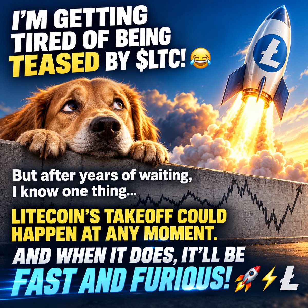 Edhdrew's tweet photo. Litecoin’s takeoff could happen at ANY moment. And when it does, it’ll be FAST and FURIOUS! https://t.co/umoEBNb3zg