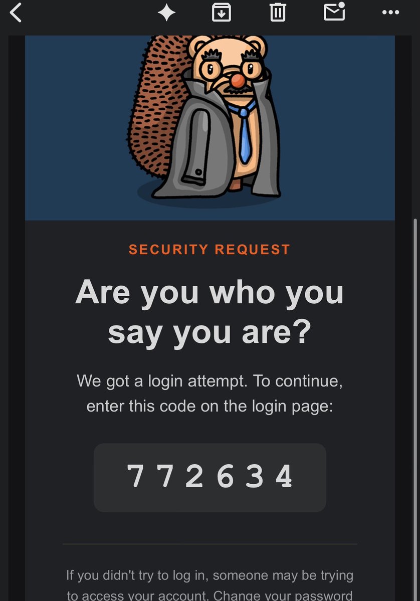 ow's tweet photo. the worst pattern in modern web app design is insisting on emailing a code after login. always makes me regret bothering 🤬 https://t.co/JGDi0kS162