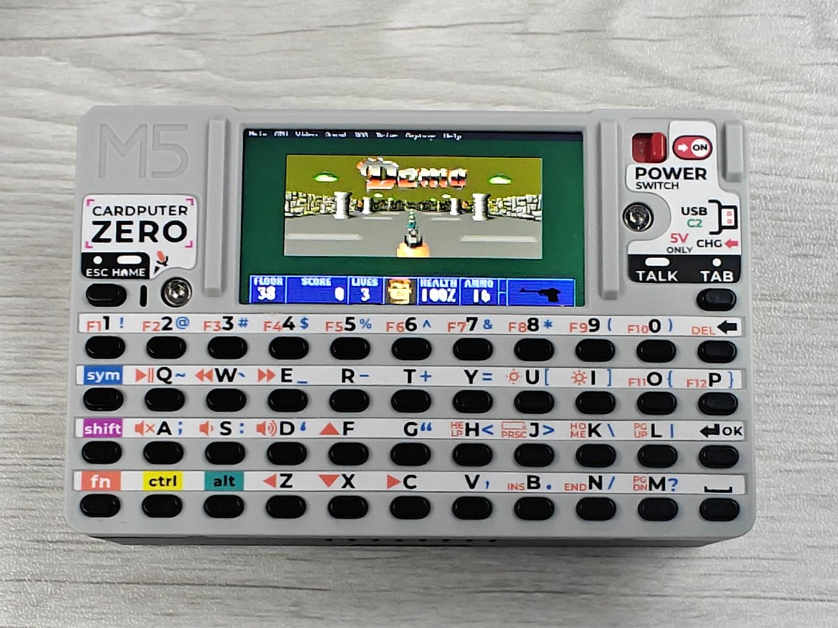 Riker_Zhu's tweet photo. Successfully running DOSBox &amp; Wolfenstein 3-D on CardputerZero
#M5Stack #CardputerZero https://t.co/3paUgpQVbB