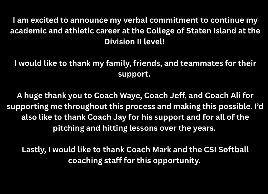 CaitlynHornyak's tweet photo. Committed 
@softball_csi  @RockGoldWaye https://t.co/GDAKkqt6le