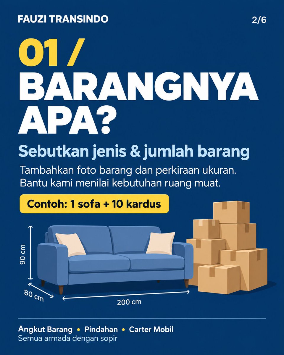 fauzitransindo's tweet photo. Mau minta harga angkut, tapi bingung perlu menyampaikan apa?
Siapkan 4 informasi di atas
Simpan panduan ini untuk pengiriman berikutnya.
Untuk konsultasi, klik tautan WhatsApp di bio atau hubungi Fauzi: 0821-1720-7037. https://t.co/Ul7kFohh8O