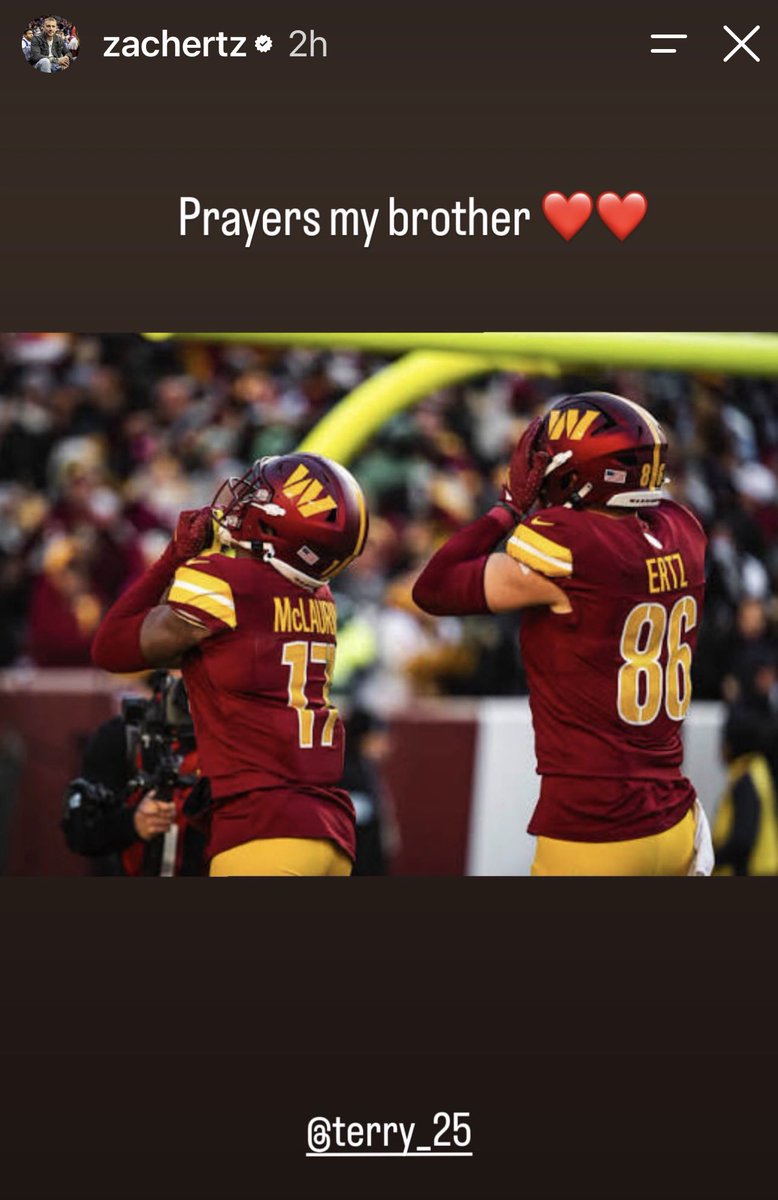 cwallse's tweet photo. Zach Ertz showing love to Terry McLaurin on his IG story. https://t.co/8Ywg1OPXrD