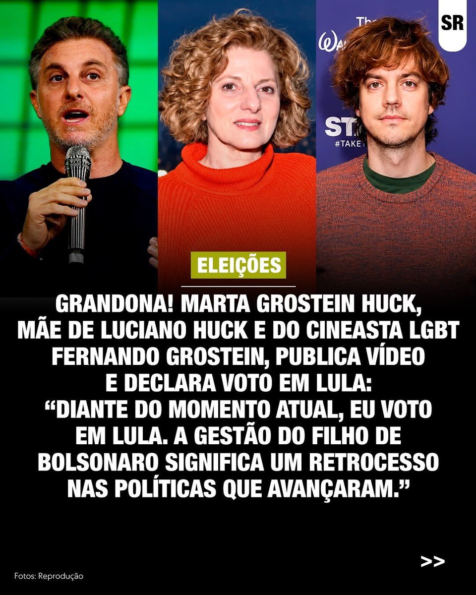 NestorCavalcan4's tweet photo. A mãe de Luciano Hulk, declara voto em Lula. https://t.co/UCWDOmFOX0