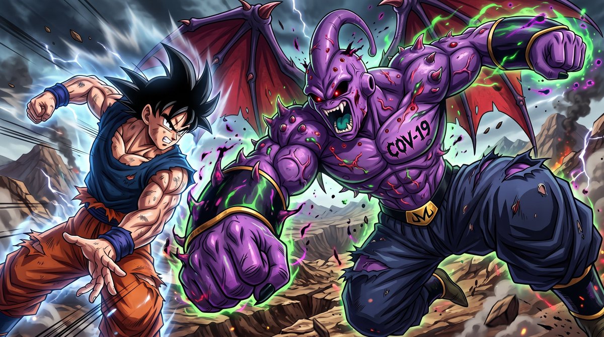 CovidGx's tweet photo. ☣️DRAGON BALL COVID YOUTUBE COMMUNITY☣️
😷WEAR A MASK😷
☠️❌COVID IS NOT OVER❌☠️

Join the #DragonBallCovid community live on #YouTube and play along with #Gemini by asking which power would be most useful against #BuCovid.

#Trend #Viral #DragonBall #Covid19 #Goku #Videogame https://t.co/G2KU3roD8c