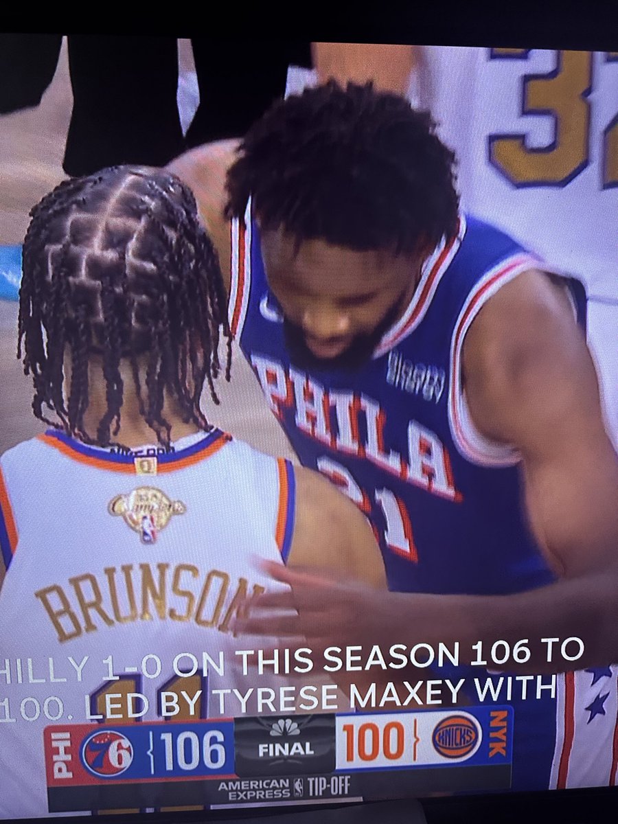 12BobSwagger20's tweet photo. Let’s fucking go!!!! Sixers baby. Taking down the Champs. LFG! @TyreseMaxey great game https://t.co/vEYIYGvp9S